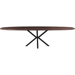 Eettafel Bruin Ovaal Mangohout - 300cm - Tafel Lissabon - Giga Meubel