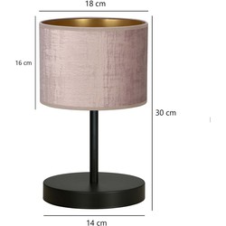 Norddjurs tafellamp roze 1x E27