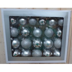 Kerstballen glas zilver