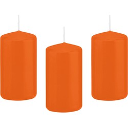 10x Kaarsen oranje 6 x 12 cm 40 branduren sfeerkaarsen - Stompkaarsen