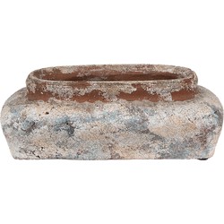 Clayre & Eef Bloempot 22x12x8 cm Beige Blauw Terracotta