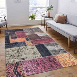 Amira Patchwork Design Multi vloerkleed - Wasbaar - 140 X 200 CM