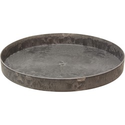 Othmar Decorations Kaarsen plateau - grijs - 27 cm - kunststof - Kaarsenplateaus
