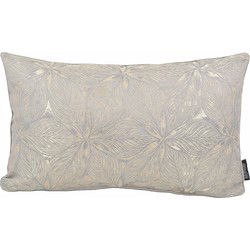 Sierkussen Velvet Grey Flower | 30 x 50 cm | Velvet/Polyester