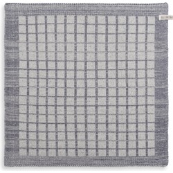 Knit Factory Gebreide Keukendoek - Keukenhanddoek Alice - Ecru/Med Grey - 50x50 cm