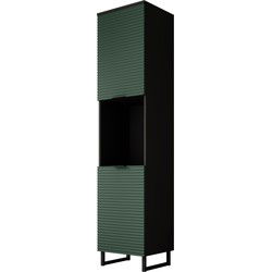 Meubella - Boekenkast Delgado - Mat zwart - Groen - 40 cm