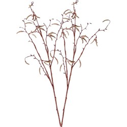 Bellatio flowers & plants Kunsttakken - 2x - berkenkatjes - 66 cm - betula pendula - decoratie takken - Kunstplanten