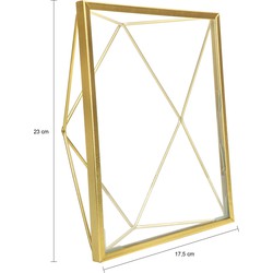 QUVIO Fotolijstje hexagon - 17,5 x 23 cm - staal - Goud