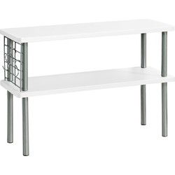 Kesper Keuken aanrecht etagiere - 2 niveaus - hout/metaal - rekje/organizer - 55 x 20 x 38 cm - wit - Keukenhulphouders