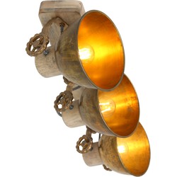 Mexlite - spot - Gearwood - brons - metaal rubber wood - opbouwspot - E27 - 2133BR