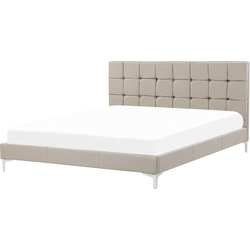 AMBERT  - Tweepersoonsbed - Taupe - 160 x 200 cm - Kunstleer