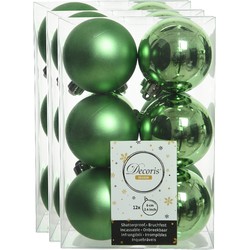 36x stuks kunststof kerstballen groen 6 cm glans/mat - Kerstbal