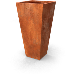 Vaso vasenförmige Pflanzgefäße Corten-Stahl 600 x 600 x 1200 mm - Geroba
