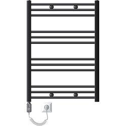 Badkamerradiator Sahara met verwarmingselement 300W 750x800 mm antraciet recht met zijaansluiting
