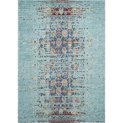 Safavieh Boho Chic Indoor Woven Area Rug, Monaco Collection, MNC208, in Blue & Multi, 201 X 279 cm