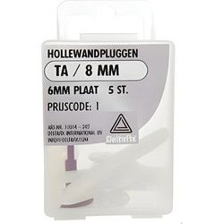 Hollewandplug ta/8mm 5st
