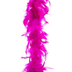Boa kerstslinger veren fuchsia roze 200 cm kerstversiering - Kerstslingers