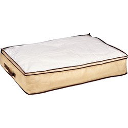 Dekbed/kussen opberghoes creme wit met venster 80 x 45 x 15 cm - Opberghoezen