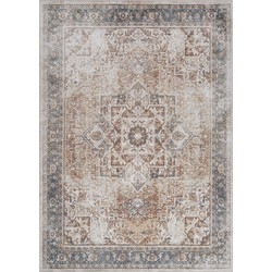 Afwasbaar Vintage Tapijt ALORA - Bruin/Ivoor - 160x213 cm