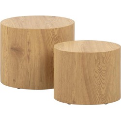 Rosanne Scandinavische houten salontafels - Naturel - Set van twee