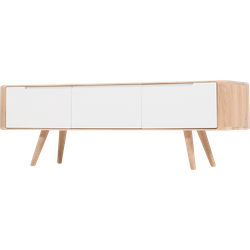 Ena lowboard houten tv meubel whitewash - 135 x 42 cm