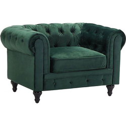 Beliani CHESTERFIELD - Fauteuil-Groen-Fluweel