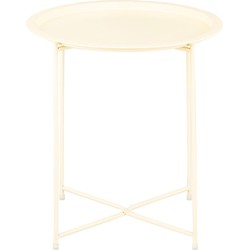 SVJ Bijzettafel Rond - 47 x 47 x 51 cm - Metaal - Beige