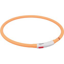 TRIXIE HALSBAND USB FLASH LIGHT LICHTGEVEND OPLAADBAAR ORANJE 70X1CM