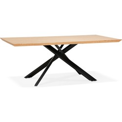 Eettafel met centrale x-vormige poot WALABY beige