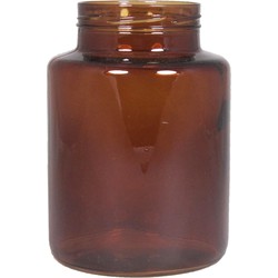 Bloemenvaas - kastanje bruin/transparant glas - H20 x D14.5 cm - Vazen