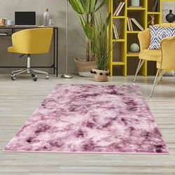 Cane Hoogpolig Roze vloerkleed - Fluffy Tie Dye Look - 200 X 290 CM