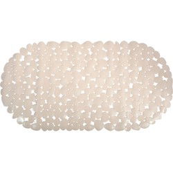 MSV Douche/bad anti-slip mat - badkamer - pvc - beige - 35 x 68 cm - Badmatjes