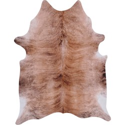 Vercai Rugs Nova Skins Collectie - Laagpolig Vloerkleed - Dierenhuid Tapijt met Zachte Aanraking - Polyester - Bruin - 155x200 cm