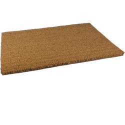 Anti sllip deurmat/vloermat pvc/kokos bruin 60 x 40 cm voor binnen - Deurmatten