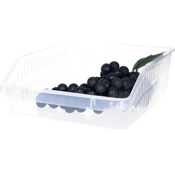 B-Home Koelkast/keuken organiser open mand - transparant - kunststof - 30 x 25 x 9 cm - Keukenkastorganizer