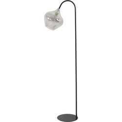 Light & Living - vloerlamp - Rakel - zwart - glas smoke glas - design lamp - E27 - 1851527