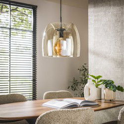 Hanglamp - Amber Glas - 35x35x150cm - 1-Lichts - Drift