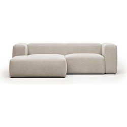 Kave Home - 2-zitsbank Blok beige met chaise longue links 240 cm