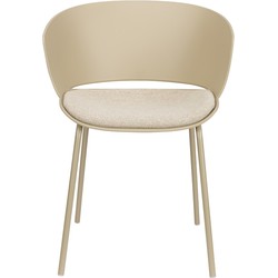 Eetkamerstoel Beige - Zithoogte 48,5cm - 54,5x59x80,5cm - Jessica - Set van 4