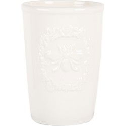 Clayre & Eef Tandenborstelhouder Ø 8x12 cm Wit Keramiek