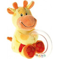 Heunec Pluche rammelaar giraffe - 12 cm - baby rammelaar - Rammelaars