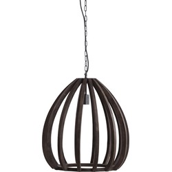 Light&living Hanglamp Ø50x54 cm BARSIA hout donker bruin
