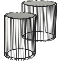 Kare Bijzettafel Wire Black (set van 2)