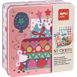 APLI Kids APLI Kids APLI - Feest stickers in blik (8 kaarten, stickers en vb)