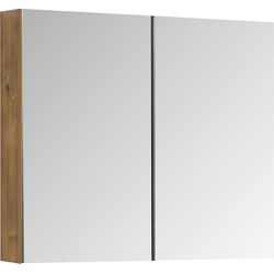 Badplaats Badkamerkast Cuba 80 x 16 x 72 cm - Eiken - Spiegelkast Badkamer