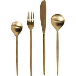 Kave Home - Lite afgerond handvat 16-delig goud bestek set