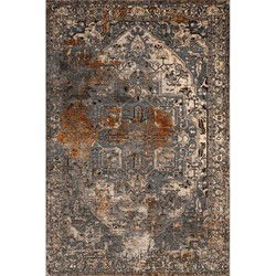 Retro Vloerkleed 230 x 160 cm - Laagpolig - Vintage - Tapijt - Kleed - Vloerkleden - Bruin - 230 x 160 cm