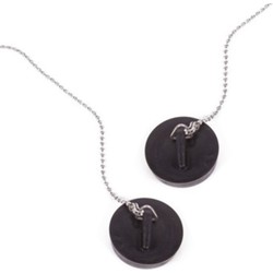 2x Stuks Benson Afvoerstop / gootsteen dop / gootsteenstopper - 44 mm - met RVS ketting 30 cm - Gootsteenzeefjes