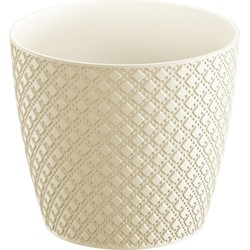 Prosperplast plantenpot/bloempot - kunststof - creme - D22 x H19 cm - Plantenpotten