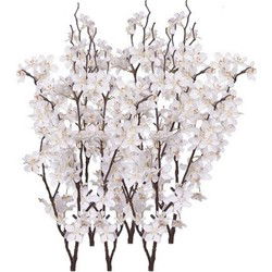 Witte appelbloesem - 6x - kunstbloem/tak - 57 bloemetjes - 84 cm - Kunstbloemen